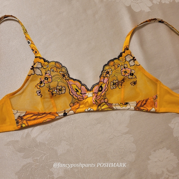 SAUVAGE X FENTY sold out! Mod Poppy embroidered balconette sheer luxury bra top - Picture 15 of 17